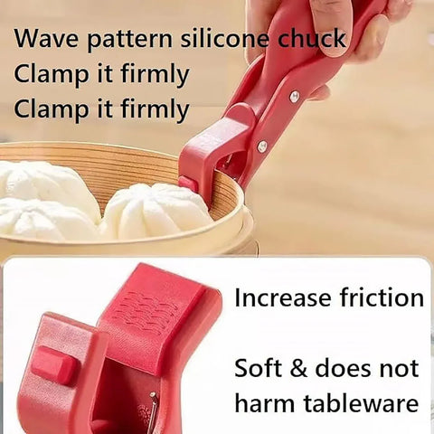 2PCS Anti Slip Silicone Heat Resistant Plate Bowl Clip Holder Kitchen Tool - Green