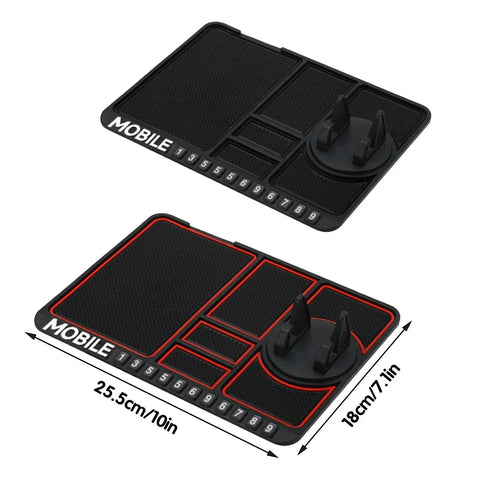 Car Mobile Phone Holder Dashboard Mount Mat Non Slip Grip Stand Anti-Slip Pad - Red