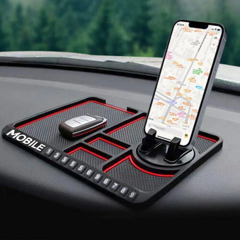 Car Mobile Phone Holder Dashboard Mount Mat Non Slip Grip Stand Anti-Slip Pad - Red