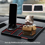 Car Mobile Phone Holder Dashboard Mount Mat Non Slip Grip Stand Anti-Slip Pad - Red
