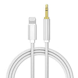 Lightning to 3.5mm Aux Audio Cable Adapter for Car Speaker Headphone Sound System - Silver