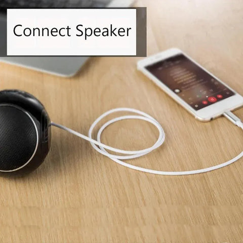 Lightning to 3.5mm Aux Audio Cable Adapter for Car Speaker Headphone Sound System - Silver