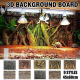 Pet Reptile Tank Board 3D Foam Backgrounds and Habitat Decoration 9 Styles - D