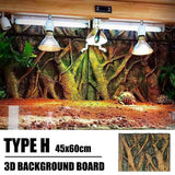 Pet Reptile Tank Board 3D Foam Backgrounds and Habitat Decoration 9 Styles - D