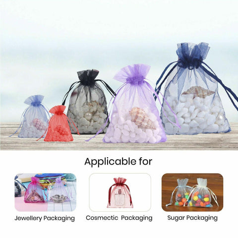 Organza Bag Sheer Bags Jewellery Wedding Candy Packaging Sheer Bags 10*15 cm - Purple