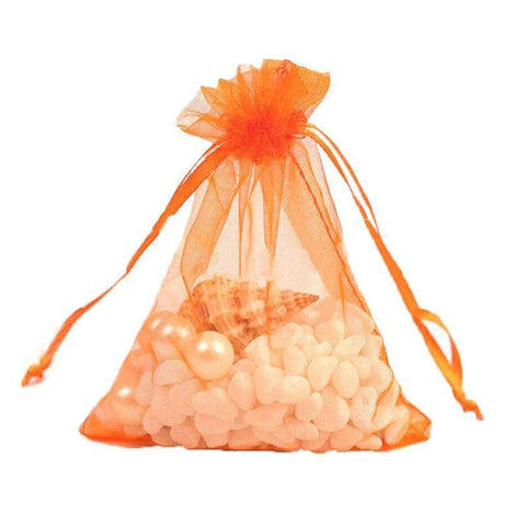 Organza Bag Sheer Bags Jewellery Wedding Candy Packaging Sheer Bags 10*15 cm - Orange