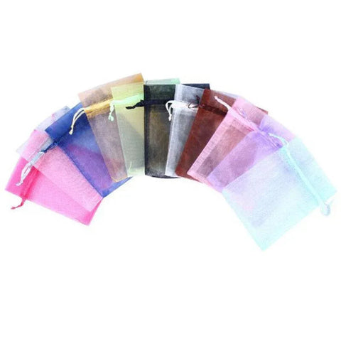 50PCS Organza Bag Sheer Bags Jewellery Wedding Candy Packaging Sheer Bags 10*15 cm - Dark Purple/50PCS