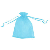50PCS Organza Bag Sheer Bags Jewellery Wedding Candy Packaging Sheer Bags 10*15 cm - Lake Blue/50PCS