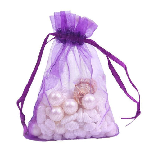 50PCS Organza Bag Sheer Bags Jewellery Wedding Candy Packaging Sheer Bags 13*18 cm - Dark Purple/50PCS