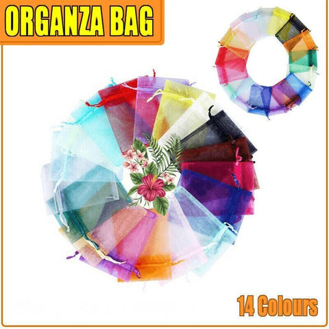 50 pcs Organza Bag Sheer Bags Jewellery Wedding Candy Packaging Sheer Bags 7*9 cm - Black/50PCS