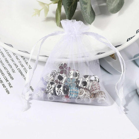 50 pcs Organza Bag Sheer Bags Jewellery Wedding Candy Packaging Sheer Bags 7*9 cm - Black/50PCS