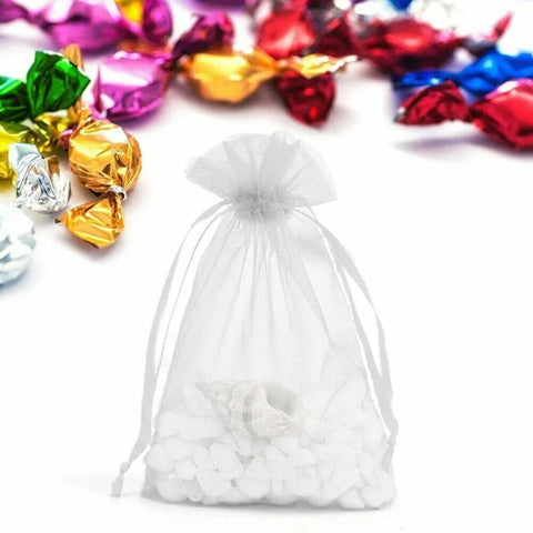 50 pcs Organza Bag Sheer Bags Jewellery Wedding Candy Packaging Sheer Bags 7*9 cm - Black/50PCS