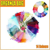 50PCS Organza Bag Sheer Bags Jewellery Wedding Candy Packaging Sheer Bags 9*12 cm - Pink/50PCS