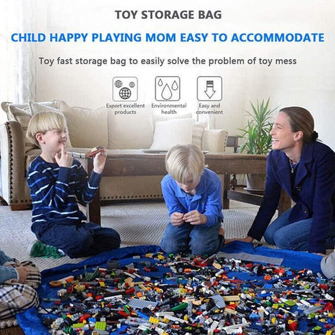 150cm Play Mat Bag Portable Toy Storage Organizer with Drawstring Closure - Purple