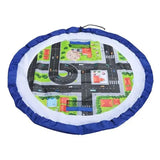 150cm Play Mat Bag Portable Toy Storage Organizer with Drawstring Closure - Purple