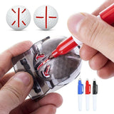 Sports Alignment Golf Ball Marker 3 Line Tool Drawing Liner Set Stencil Au Stock - Green+Yellow