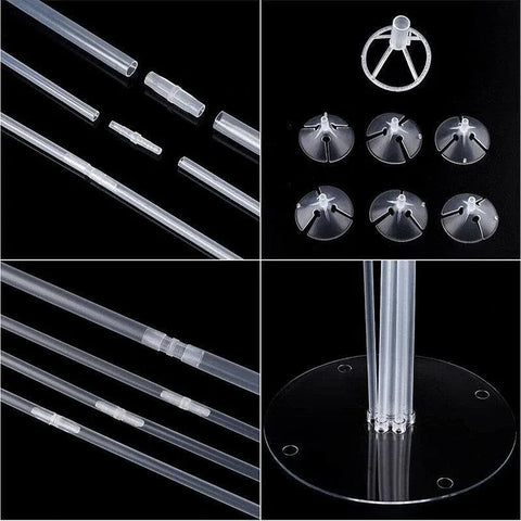 3/6/12 Set 70 Cm Balloon Column Set Upright Base Stand Holder Wedding Party Deco - 3Sets
