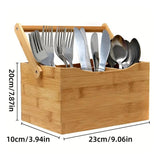 Portable Bamboo Storage Box Fruit Basket Organizer Multi Purpose Storage Basket