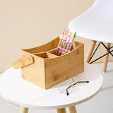 Portable Bamboo Storage Box Fruit Basket Organizer Multi Purpose Storage Basket
