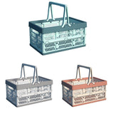 Foldable Portable Picnic Basket Lightweight Storage Basket for Outdoor Use - Grey