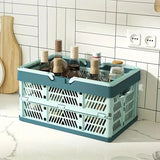 Foldable Portable Picnic Basket Lightweight Storage Basket for Outdoor Use - Grey