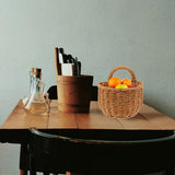 Imitation Rattan Woven Storage Basket Shelf Organizer Wash Rack for Home Decor - Large