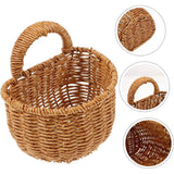 Imitation Rattan Woven Storage Basket Shelf Organizer Wash Rack for Home Decor - Large
