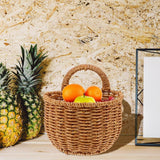 Imitation Rattan Woven Storage Basket Shelf Organizer Wash Rack for Home Decor - Small