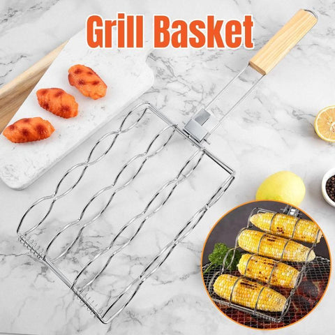 Folding Handle Corn Grill Clip Anti Scald Barbecue Tool for Home Outdoor Cooking