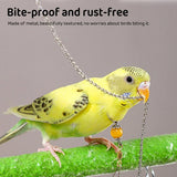 Parrot Neck Collar Stainless Steel Bird Chain Training Adjustable Bird Leash - L-Diameter 2.2cm