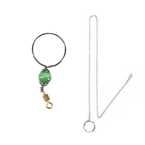 Parrot Neck Collar Stainless Steel Bird Chain Training Adjustable Bird Leash - M-Diameter 1.9cm