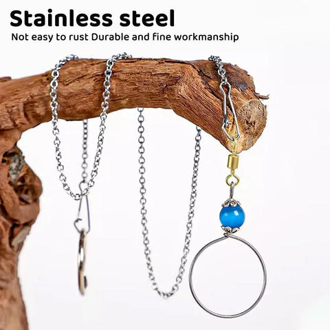 Parrot Neck Collar Stainless Steel Bird Chain Training Adjustable Bird Leash - M-Diameter 1.9cm