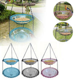 Outdoor Hanging Bird Feeder Bath Garden Patio Decoration for Attracting Birds - Grey