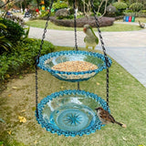 Outdoor Hanging Bird Feeder Bath Garden Patio Decoration for Attracting Birds - Grey