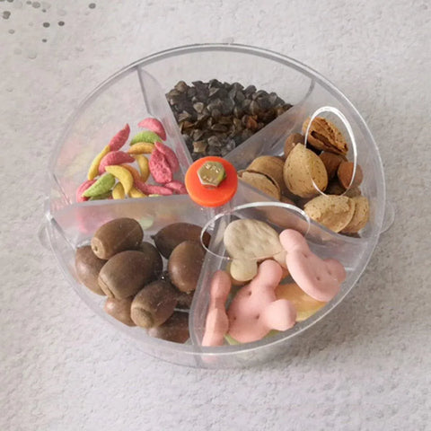 Parrot Foraging Toy Bird Chew Wheel Food Dispenser Divider Box Cage Accessory - Purple