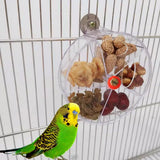 Parrot Foraging Toy Bird Chew Wheel Food Dispenser Divider Box Cage Accessory - Purple