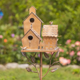 Birdhouse Garden Stakes Outdoor Yard Ornaments for Lawn and Garden Decoration - A