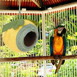 Bird Nest Parrot Nest Coconut Shell Braided Twine Colourful Cage Hanging Bed - Green-Yellow-Screw Model
