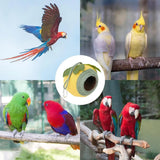 Bird Nest Parrot Nest Coconut Shell Braided Twine Colourful Cage Hanging Bed - Green-Yellow-Screw Model