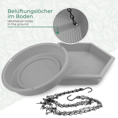 Outdoor Garden Hanging Bird Feeder Garden Automatic Hummingbird Water Feeder - Grey