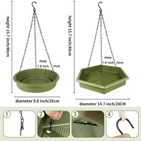 Outdoor Garden Hanging Bird Feeder Garden Automatic Hummingbird Water Feeder - Grey