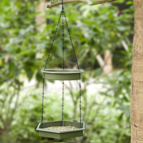 Outdoor Garden Hanging Bird Feeder Garden Automatic Hummingbird Water Feeder - Grey