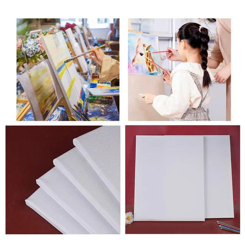 5x Artist Blank Stretched Canvas Canvases Art Large White Range Oil Acrylic Wood - 20*30CM
