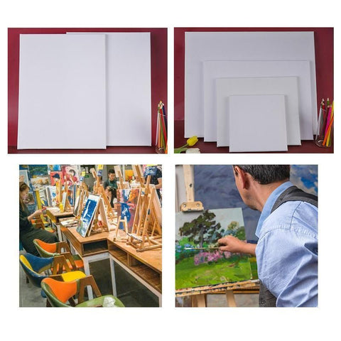 5x Artist Blank Stretched Canvas Canvases Art Large White Range Oil Acrylic Wood - 20*30CM