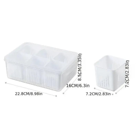 Convenient Crisper Box with Lid Storage Compartment Organizer for Vegetables