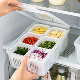 Convenient Crisper Box with Lid Storage Compartment Organizer for Vegetables