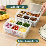 Convenient Crisper Box with Lid Storage Compartment Organizer for Vegetables