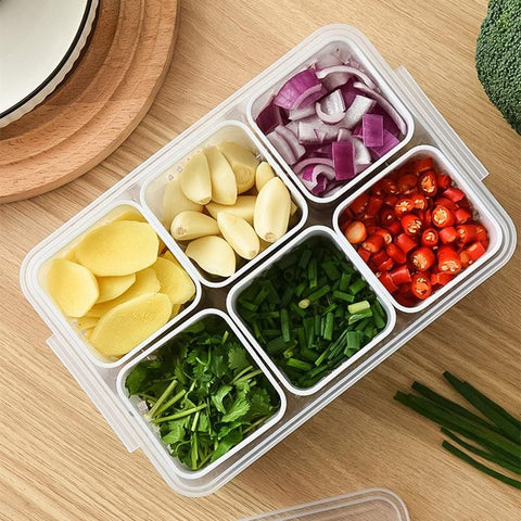 Convenient Crisper Box with Lid Storage Compartment Organizer for Vegetables