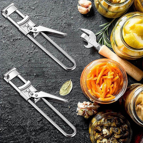 Bottle Opener Multifunctional Beer Adjustable Stainless Steel Jar Lid Gripper Au