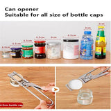 Bottle Opener Multifunctional Beer Adjustable Stainless Steel Jar Lid Gripper Au